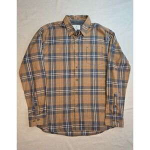 Thread & Cloth Men's Large Plaid Long Sleeve Button UpShirt Hidden Button Collar